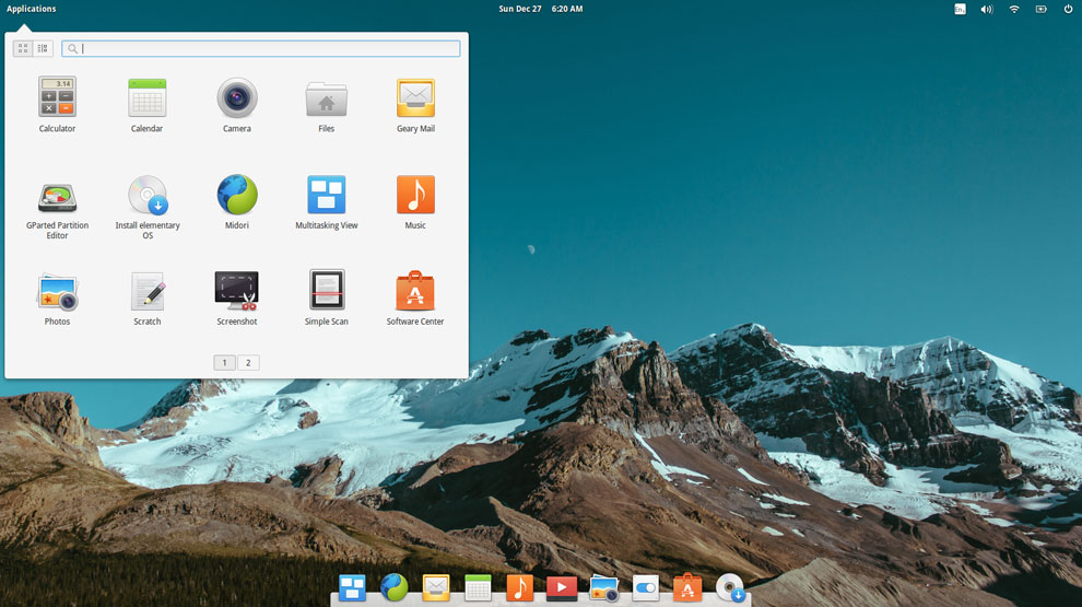 A screenshot of the Elementary OS desktop environment, Pantheon